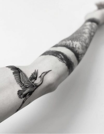 gergo augusztiny hungary budapest bird fine line tattoo