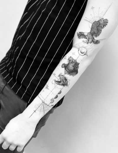 gergo augusztiny hungary budapest lion eagle sleeve tattoo